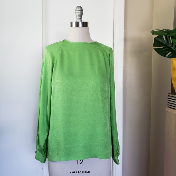VINTAGE Christian Dior Silk Blouse Size 14 - Picture 1 of 12